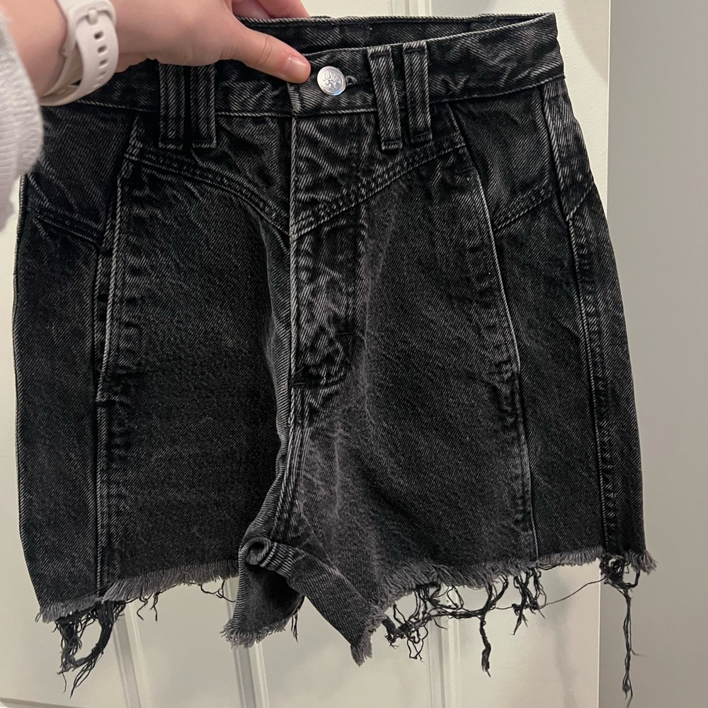 Vintage Wrangler Silver Lake High Waist Bareback Black Denim Shorts